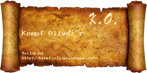 Kempf Olivér névjegykártya