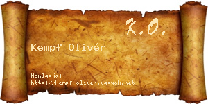 Kempf Olivér névjegykártya
